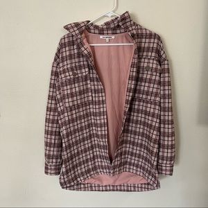 oversized pink flannel ~